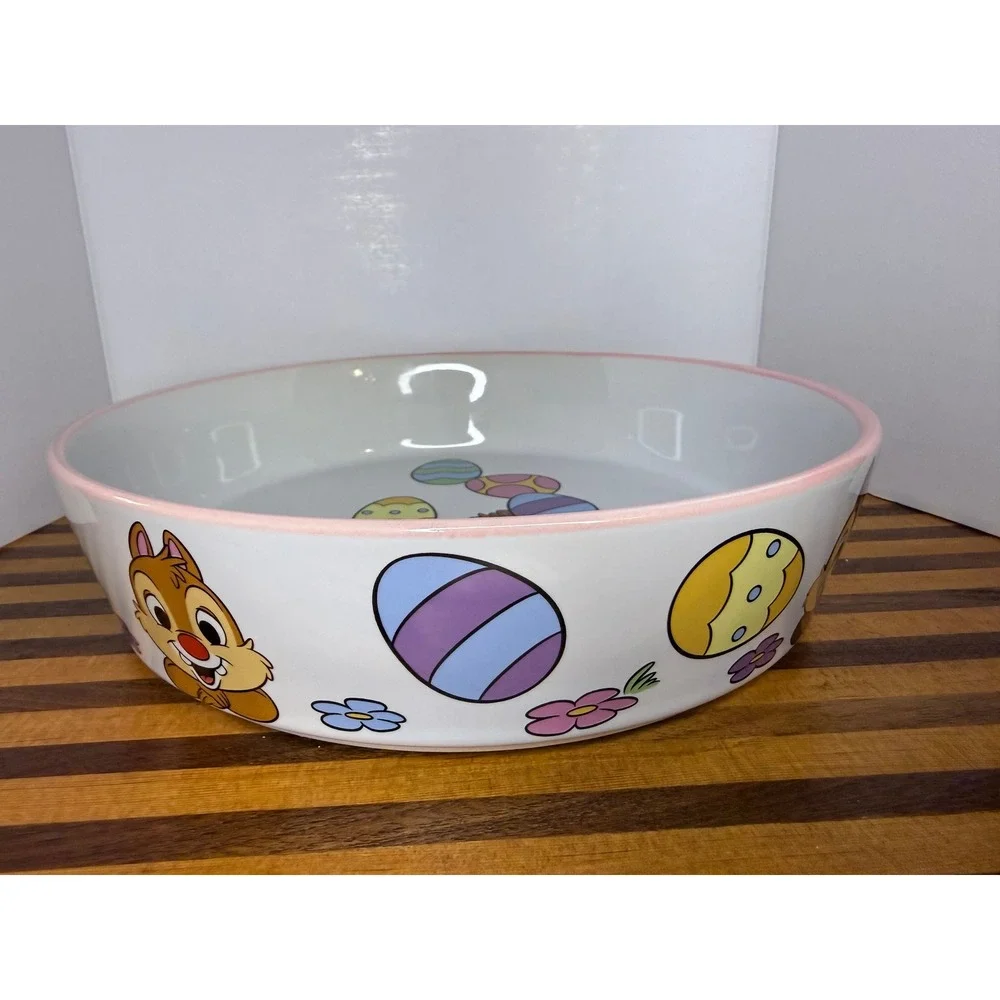 Disney Chip n Dale Easter Serving Bowl Large Ceramic Zrike Spring Pasta Bowl‎